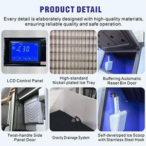 Machine à glaçons semi-carrés BY-1000W(B) 450 kg, refroidie par eau, en acier inoxydable de qualité alimentaire pour cuisine commerciale et buffet - Product Image 3