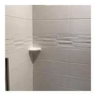 Panneau de marbre cultivé de mur de douche 6 "x 24" modèle empilé de vision avec l'intégrale 6 "dimensions