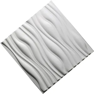 Gratis Verzending Wave Pvc 3D Panel Muur Golvend Ontwerp 50*50Cm 12 Stks/doos