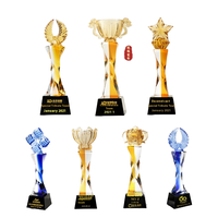 Trophées de verre d'honneur personnalisés Creative Outstanding Staff Competition Awards UV Crystal Souvenirs Trophées