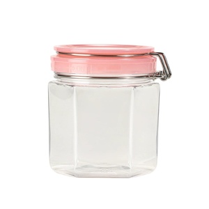 Manufacturer Customize Honey Cookie Food Jar Clear PET Spice Plastic Jar