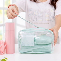 JOYSUN - Bolsa de Maquillaje Impermeable al por Mayor, Bolsa de Aseo Transparente de PVC para Viaje, Bolsa de Cosméticos de Plástico para Mujer