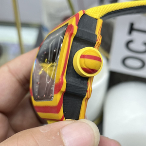 RM27-03 Style Sports Impact-resistant <b>Red</b>-yellow Carbon Fiber Tennis Racket Tourbillon Carbon Skeleton Luxury Mechanical Watch - Product Image 3