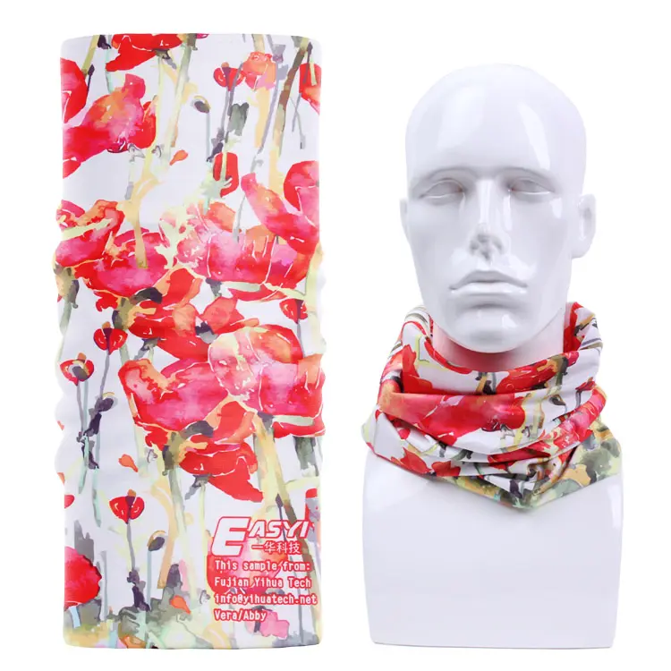 Wholesale Breathable Polyester Face Cover Neck Gaiter Custom Design Buffs Bandana for Men