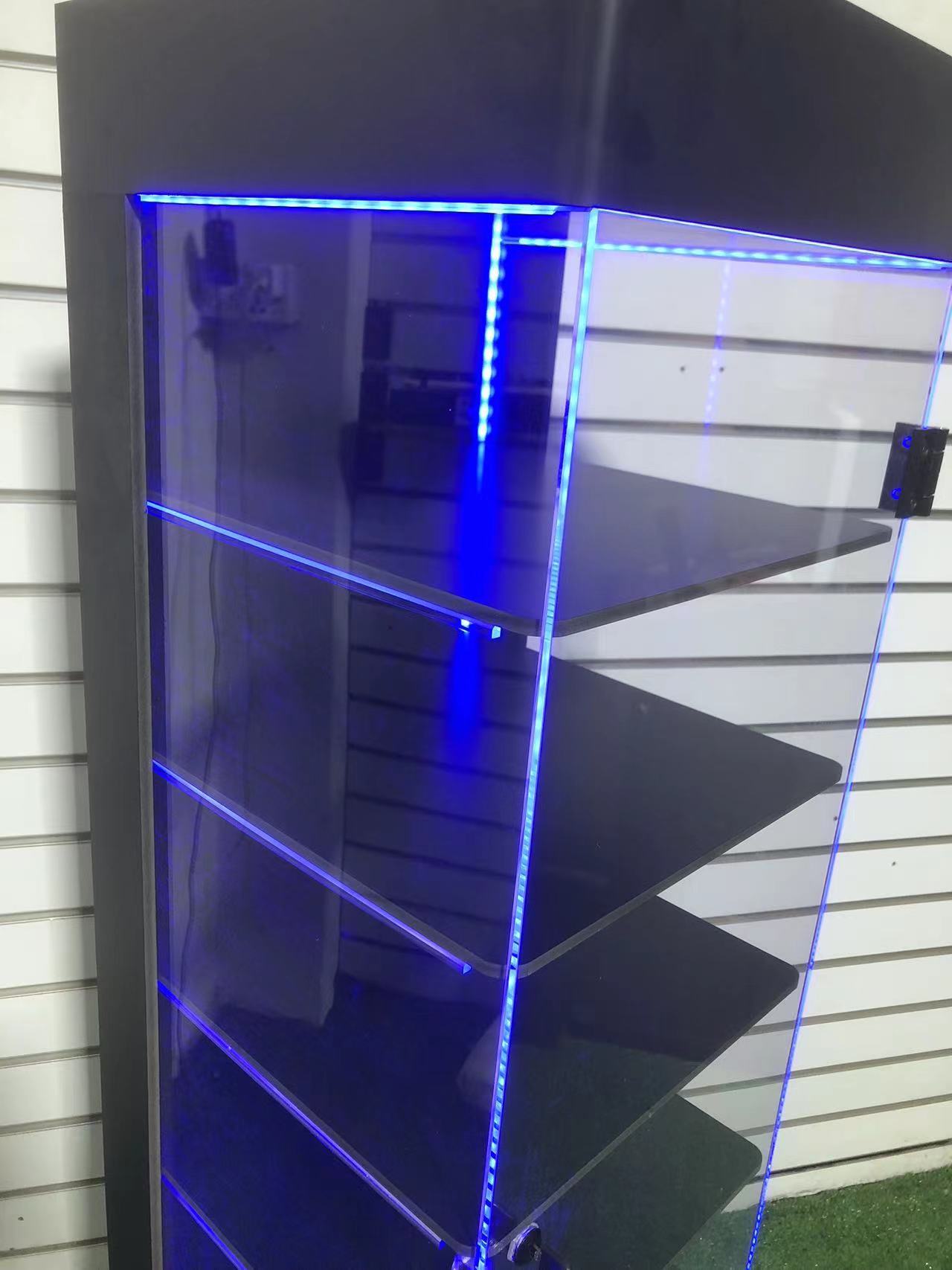 Electronical Product Display Acrylic Multi-tier Floor Stand Display Rack LED Lighting Advertising Customized Color Logo for — view 2