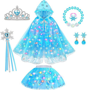 Vestito da Principessa <span class=keywords><strong>Unicorno</strong></span> Luminoso per Bambine, Costume LED con Corona e Mantello da Fata, Abbigliamento per Spettacoli, Regalo <span class=keywords><strong>di</strong></span> Halloween e Compleanno - Product Image 3