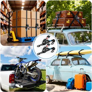 Sangle d'arrimage automatique 3 m <span class=keywords><strong>x</strong></span> 25 mm, sangles d'arrimage auto-enroulantes avec crochet en S pour camions, remorques, motos, vélos - Product Image 6