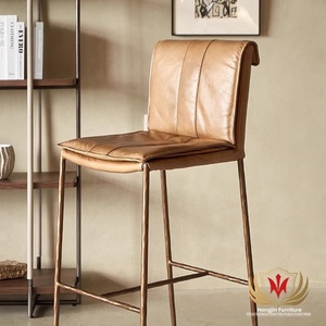 HJ HOME Chaise <span class=keywords><strong>de</strong></span> comptoir <span class=keywords><strong>de</strong></span> luxe <span class=keywords><strong>en</strong></span> <span class=keywords><strong>cuir</strong></span> ciré faite à la main <span class=keywords><strong>Tabouret</strong></span> <span class=keywords><strong>en</strong></span> <span class=keywords><strong>cuir</strong></span> grainé Pieds <span class=keywords><strong>en</strong></span> cuivre Tabourets <span class=keywords><strong>de</strong></span> <span class=keywords><strong>bar</strong></span> <span class=keywords><strong>de</strong></span> cuisine Wabi-sabi - Product Image 4