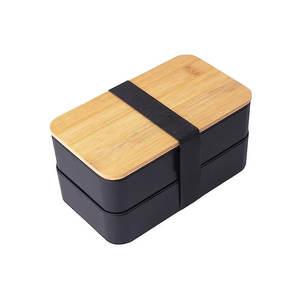 Japon bambu kapak Bento kutusu yetişkin ve çocuklar bölme ve mutfak eşyaları ile istiflenebilir yemek kabı - Product Image 2