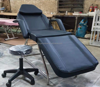 Tatouage facial rotatif hydraulique noir, lit de beauté, chaise de piercing, hauteur réglable