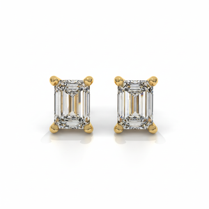 14K & 18K Lab Grown Diamond IGI VS VVS 1CT Emerald Cut Boucles d'oreilles en or massif de style romantique pour femmes mariages et anniversaire - Product Image 1