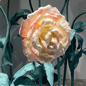Ingrosso fiori di carta gigante con decorazione di fiori rossi rosa nera gigante artificiali impermeabili con Rose floreali - Product Image 5