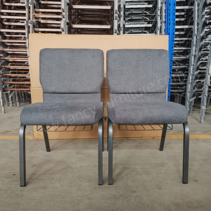 كرسي كنيسة وقاعة مسرح وصالة حفلات مريح بتصميم بريطاني وظهر مجنح من القماش بسعر مصنع رخيص - Product Image 4