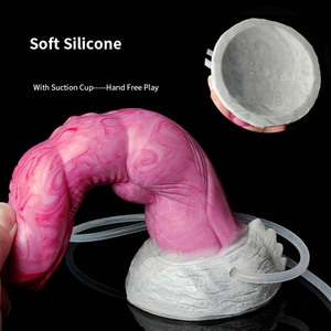 YOCY Huge Monster Dildo Squirting Function Soft Silicone Four Beads Anal Plug With <b>Suction</b> Cup Sex Toy G-Spot Massager for Women - Product Image 3