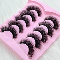 Marque privée fournisseur en gros cils duveteux cheveux synthétiques longs naturels bande de coton noir 3d faux cils bande de cils