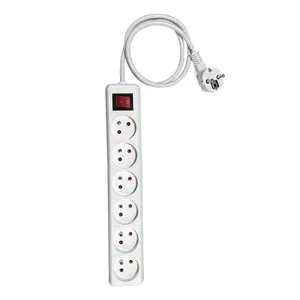 Best Quality Power Socket French Standard 230V 13A 6 Way Outlet Power Strip With Switch