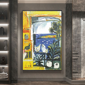 Art mural décoratif moderne fait à la main, toile de paysage, <span class=keywords><strong>affiche</strong></span> reproduisant la peinture à l'huile de <span class=keywords><strong>Matisse</strong></span> Picasso, taille personnalisable - Product Image 2