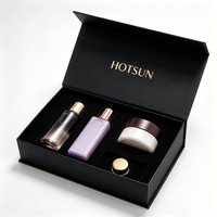Boîte cadeau de luxe personnalisée en crème blanche gaufrée avec logo en feuille d'or, 4 compartiments, insert en EVA, boîte rigide pour emballage cosmétique