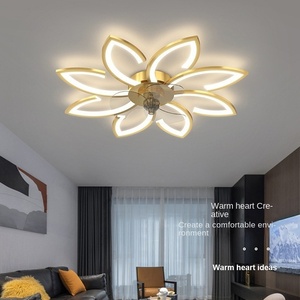 Ventilateur de plafond LED moderne à plusieurs têtes avec moteur DC et télécommande Éclairage décoratif minimaliste pour la maison et l'hôtel - Product Image 3
