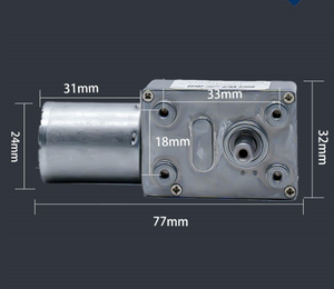 370 Brush Self-lock Low Noise Hollow Shaft DC Micro Electric Drive Worm Gear Motor 12V 24V Winch IE <strong>2</strong> Permanent Magnet Flange - Product Image 4