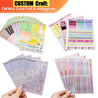 Proveedor de impresión creativa planificador decorativo diseño a todo color personalizado corte de beso hoja de pegatinas