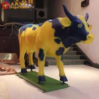 Estatua de Vaca de Tamaño Real para Interiores, Vaca Simulada de Fibra de Vidrio para Centro Comercial, Material Duradero de Plástico, Metal y Silicona