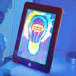 Papan tulis LED untuk anak, Set Tablet seni edukasi 3D grafis papan tulis fluoresensi lukisan ajaib dengan lampu - Product Image 5