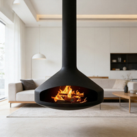Cheminée murale décorative moderne sans fumée en acier pour intérieur, maison et hôtel, avec garantie de 5 ans