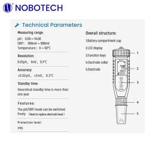 NOBOTECHポケット<span class=keywords><strong>ph</strong></span>テスターチェッカー水用NPT-PH106ハンドホールドスマート<span class=keywords><strong>ph</strong></span>メーター養殖および実験室用 - Product Image 3