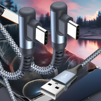 Câble de charge rapide USB Type-C tressé Sweguard 3A à angle droit, lot de 2, 2 m, pour iPhone 17/16/15 Pro Max