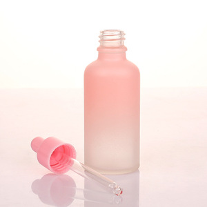 Botella de Vidrio Cilíndrica Esmerilada con Gotero, <span class=keywords><strong>en</strong></span> Degradado Rosa Suave, de 50ml y 100ml, para Suero y Aceite para el Cuidado de la Piel - Product Image 5