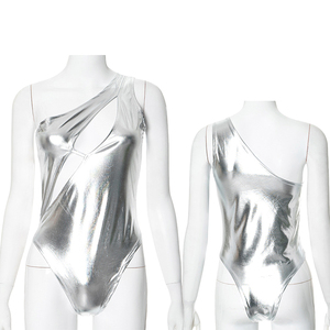 Entrega rápida Sin mangas Un hombro Salón de baile Desgaste Botella de una pieza Chica Ropa de baile exótica Traje de niña - Product Image 1