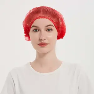 Direct prix d'usine hôpital double élastique bouffant couleur rouge bonnet chirurgical pour les salons de beauté