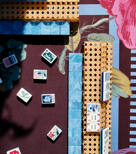 Juego de Mahjong Americano Azul de Lujo, Diseño Artístico de Lirios de Agua, Fichas Acrílicas de 3 Capas para Juego Familiar, Regalos y Venta al por Menor - Product Image 2
