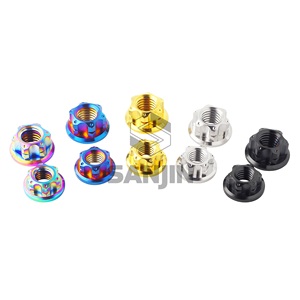 Tuercas de Rueda para Motocicleta Personalizadas de Latón con Recubrimiento de Zinc y Titanio de Alta Resistencia GR5 OEM M5-<span class=keywords><strong>M12</strong></span>, con Brida Hexagonal de 12 Puntas, para Ducati Retrofit - Product Image 2