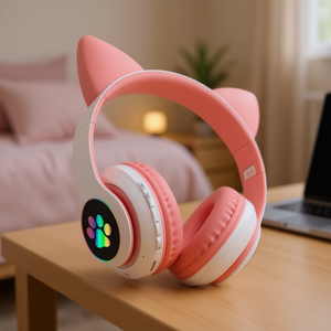 Casque audio Myrva Cat Ear sans fil Bluetooth 5.3 avec éclairage RGB, son stéréo pour jeux, commande tactile, charge Type C - Product Image 2