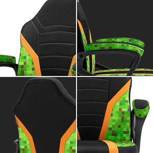 <span class=keywords><strong>Silla</strong></span> <span class=keywords><strong>Gamer</strong></span> Ergonómica de Tela Verde para Niños, Ajustable, Estilo Auto, para Juegos de Computadora, para el Hogar - Product Image 5
