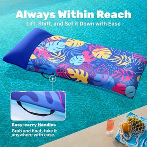 Fabric Inflatable PVC <b>Pool</b> <b>Floats</b> Adult Floating Lounge Chairs Blow up mesh Adult Heavy Duty Floating Party Summer Water - Product Image 5