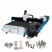 Machine de découpe laser fibre CNC 3 axes à double usage (tubes et tôles) avec tête MAX, refroidissement par eau, pour acier inoxydable et matériaux variés - Prix usine