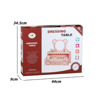 Coiffeuse multifonctionnelle en bois en forme d'ours avec miroir pour filles, jouet éducatif pour enfants