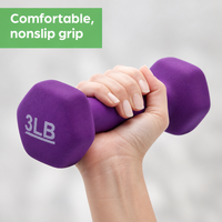 Ensemble d'haltères en néoprène rose personnalisé OEM, forme hexagonale, antidérapant, unisexe, pour exercices à domicile, aérobic, pilates