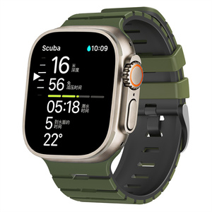 Bracelet de sport en silicone bicolore style piano pour <span class=keywords><strong>Apple</strong></span> <span class=keywords><strong>Watch</strong></span>, bracelet étanche pour IWatch Ultra 49 mm 46 mm 45 mm - Product Image 6