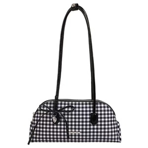 Fashionable Bow-shaped Casual ZIP Portable Summer Women's Crossbody <b>Handbag</b> <b>Chains</b> Two Straps PU Material Polyester Lining - Product Image 4