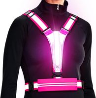 Chaleco reflectante LED para correr, recargable por USB, ligero, transpirable, equipo de seguridad para correr de noche, ciclismo, caminar, deportes al aire libre
