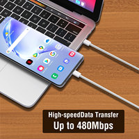 Cable de Nailon USB Tipo-C a C de Carga Rápida PD 60W 3A y Transferencia de Datos de Alta Velocidad para iPhone Serie 15