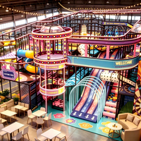 Style néon 2000 ㎡   Aire de jeux intérieure pour enfants, équipement de jeux doux commercial avec plusieurs zones de jeu