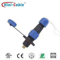 Connecteur circulaire d'aviation étanche IP67 SD13, fiche et prise 2, 3, 4, 5 broches, PA66 GF30 pour l'automatisation industrielle