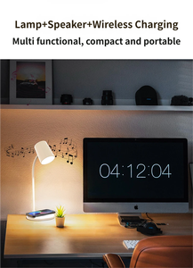 3 In1 Adjustable LED <b>Light</b> & 15W Fast Charging <b>Wireless</b> Charger Desk Lamp Bluetooths Speaker - Product Image 4