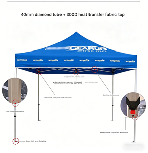 Abri pliant instantané de haute qualité en tissu Oxford 300D 600D avec 4 parois latérales, <span class=keywords><strong>filet</strong></span> bleu, tente pop-up <span class=keywords><strong>10x10</strong></span> - Product Image 6
