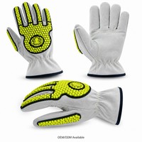 Gants de travail de sécurité personnalisables HTR Wholesale HPPE anti-coupure lisses vert-gris 260-270MM pour l'usinage